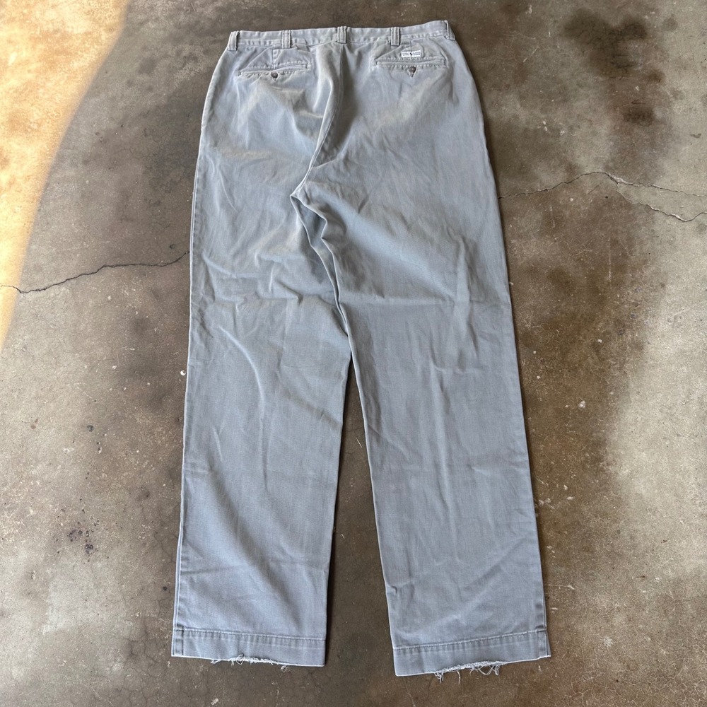 Polo Ralph Lauren Philip Pant Mens 36x34 Grey Good Chino Cotton Straight Leg